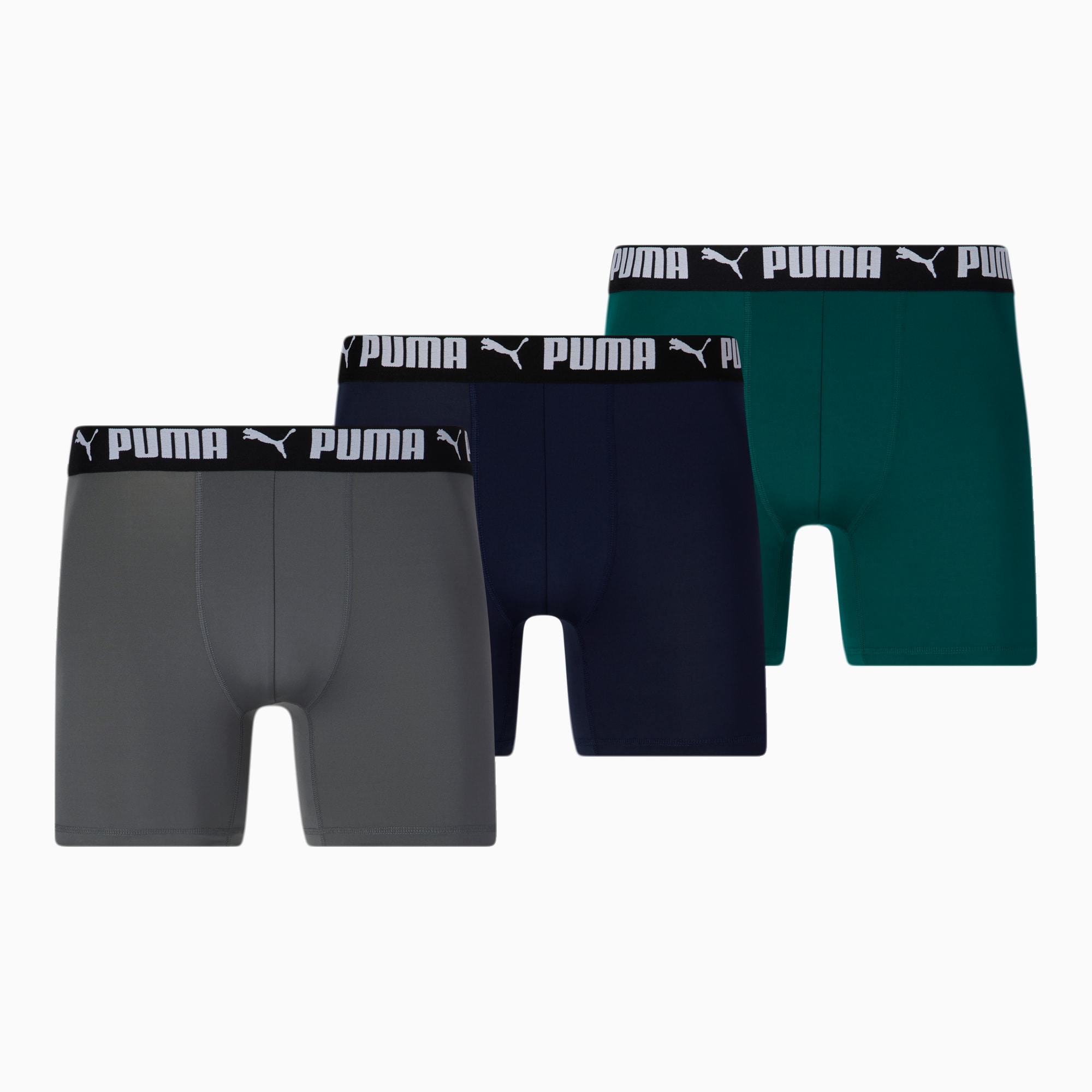 PUMA Men's Cotton Stretch Boxer Briefs Mens Moisture Wicking Underwear  3-Pack